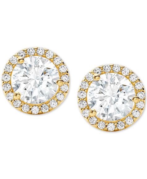 michael kors diamond stud earrings|michael kors halo stud earrings.